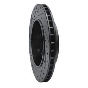 Jeep Grand Cherokee Brake Rotor (1) - Rear Right - R1 Concepts - Drilled & Slotted - Black - `06-`10